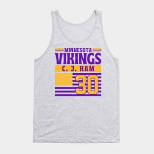 Minnesota Vikings Ham 30 American Flag Football Tank Top